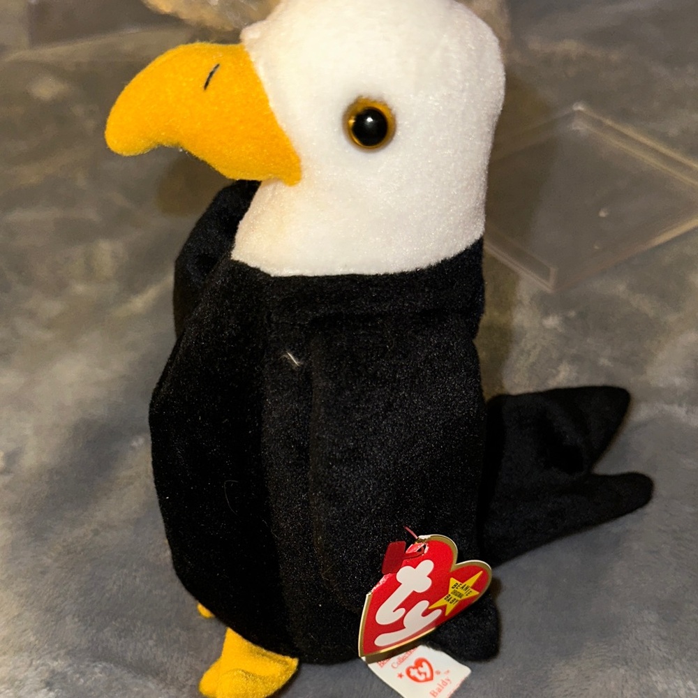 Ty Plush Eagle with Black and White Feathers